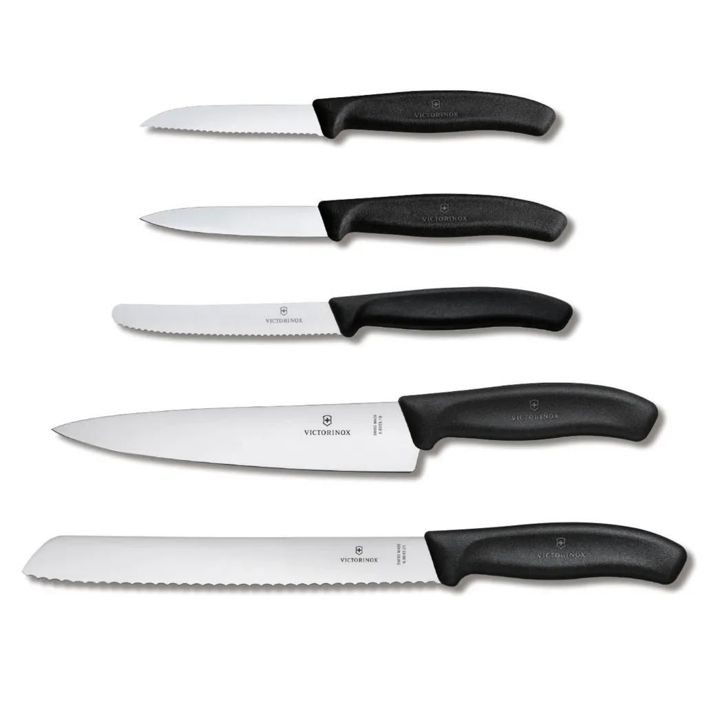 Swiss Classic 5-piece set with Swiss Made kitchen knives Black